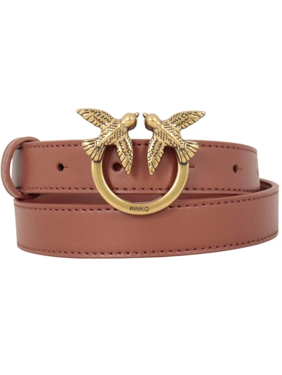 Shop Pinko Berry Small Simply 7 Belt In Cognac