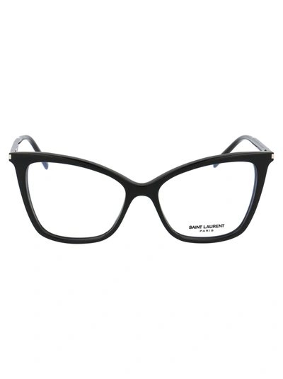 Shop Saint Laurent Sl 386 Glasses In 005 Black Black Transparent
