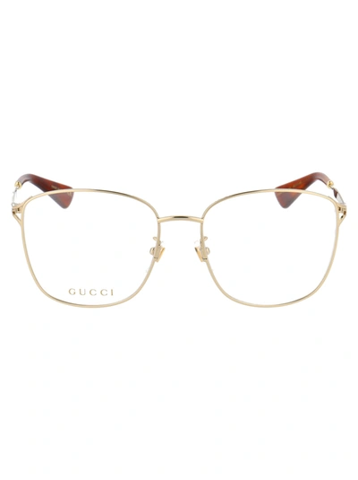 Shop Gucci Gg0819oa Glasses In 001 Gold Gold Transparent