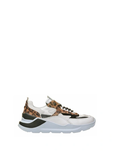 Shop Date D.a.t.e Fuga Animalier Sneakers In Bianco Animalier