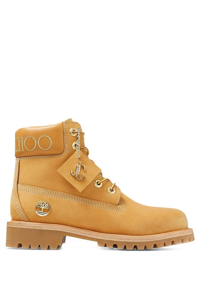 Shop Jimmy Choo Premium 6 Boots Jc X Timberland In Wheat Gold (beige)