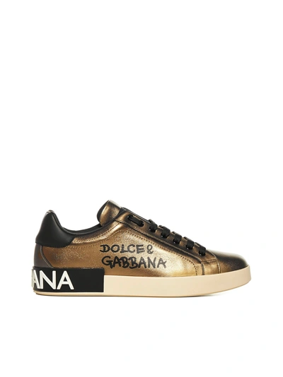 Shop Dolce & Gabbana Sneakers In Bronzo