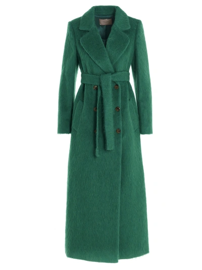 Shop Twinset Coat In Green