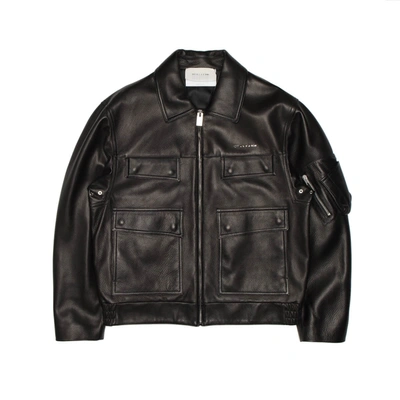Shop Alyx Calfskin Leather Police Jacket In Black