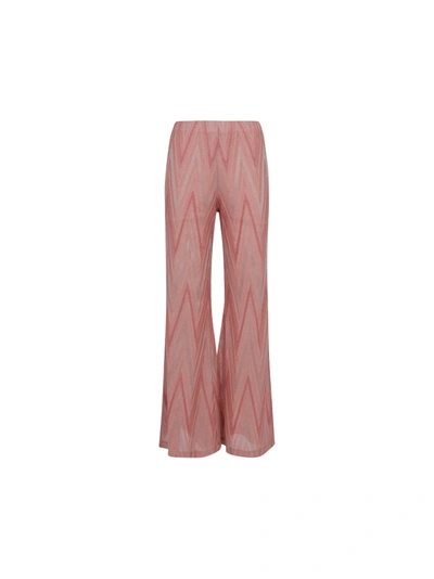 Shop M Missoni Pants In Pink