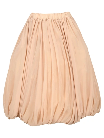 Shop Comme Des Garçons Comme Des Garcons Pleated Baloon Maxi Skirt In Light Beige