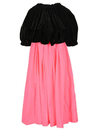 Shop Comme Des Garçons Comme Des Garcons Baloon Bi-coloured Dress In Black + Pink