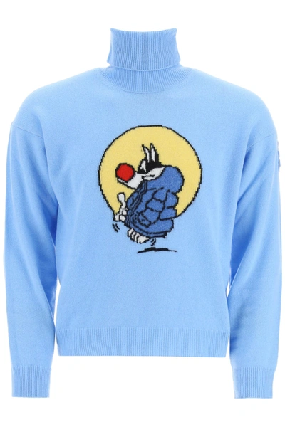 Shop Moncler Genius 1 Sylvester Turtleneck Sweater In Light Blue (light Blue)