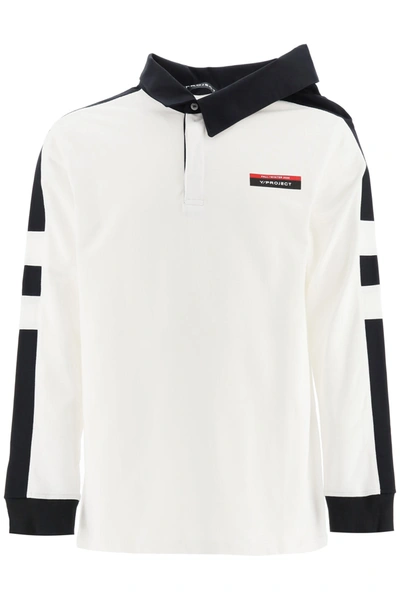 Shop Y/project Two-tone Polo Shirt In White Black (white)