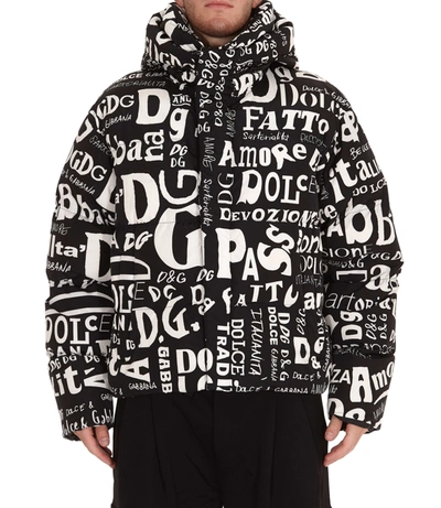 Shop Dolce & Gabbana Logo Downjacket In Black