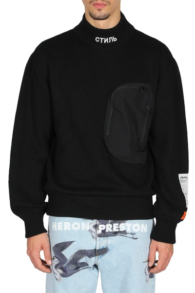 Shop Heron Preston Knit Mock Pocket In Nero