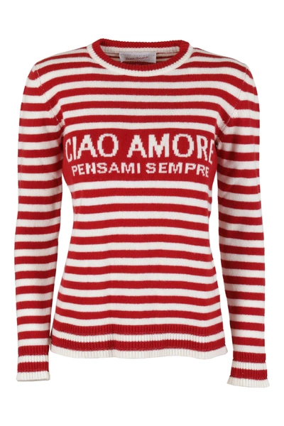 Shop Giada Benincasa Sweater In Bianco Rosso
