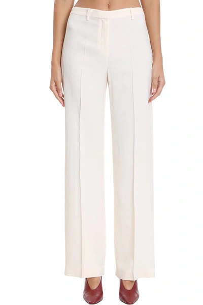 Shop Theory Wide Trouser Pants In White Viscose