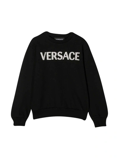 Shop Young Versace Black Sweatshirt In Nero