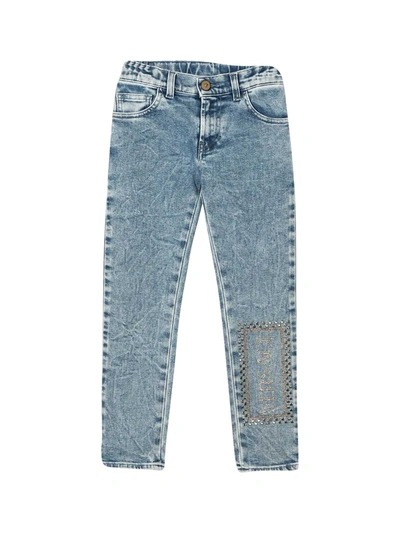 Shop Young Versace Skinny Jeans Teen In Blu