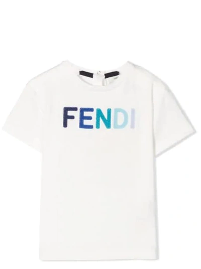 Shop Fendi Kids In Avorio-azzurra