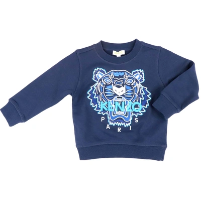 Shop Kenzo Cotton Stretch Sweatshirt In Navy