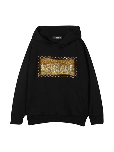 Shop Young Versace Black Sweatshirt In Nero