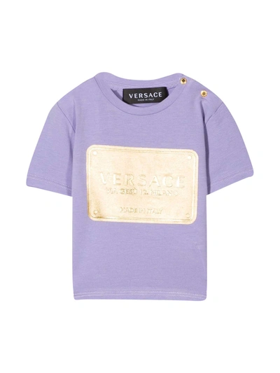 Shop Young Versace Lilac T-shirt In Lilla