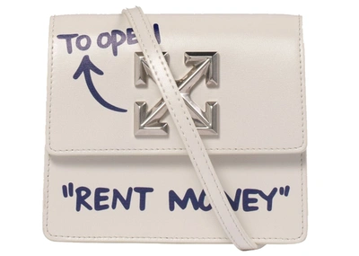 Pre-owned Off-white 0.7 Jitney Quote Bag "rent Money" White