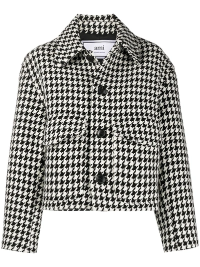 Shop Ami Alexandre Mattiussi Houndstooth Boxy Fit Jacket In Black