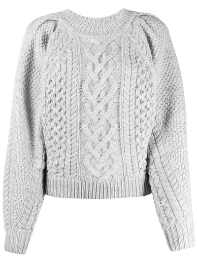 Shop Isabel Marant Étoile Cable-knit Jumper In Grey