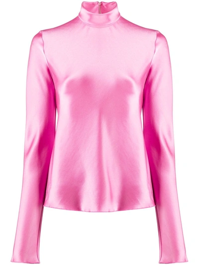 Shop Nanushka Eva High-neck Top In Pink