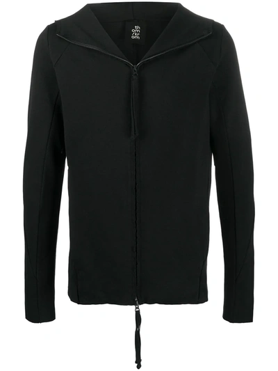 Shop Thom Krom Hooded Zip-up Jacket In Black