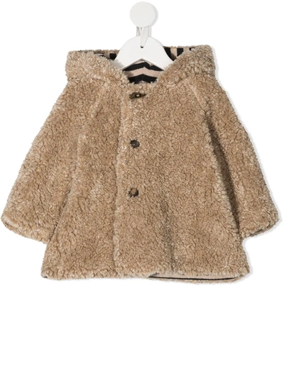 Shop Zhoe & Tobiah Faux-fur Hooded Coat In Neutrals