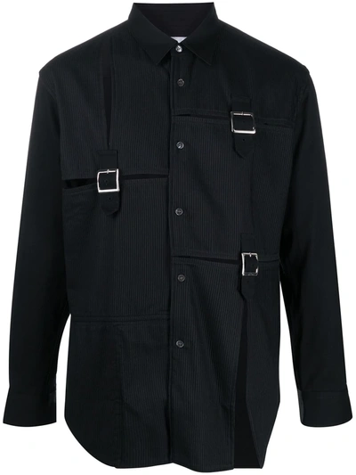 Shop Comme Des Garçons Shirt Patchwork Cotton Shirt In Black