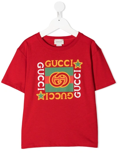 Shop Gucci Logo-print T-shirt In Red
