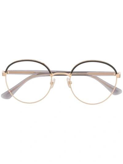 Shop Jimmy Choo Jc267 Round-frame Glasses In Gold