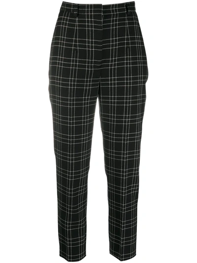 Shop Alexander Mcqueen Check-pattern Tailored Trousers In Black