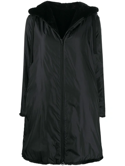 Shop Aspesi Reversible Rain Coat In Black