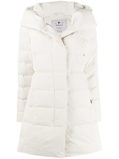 Shop Woolrich Hooded Padded Coat In Neutrals