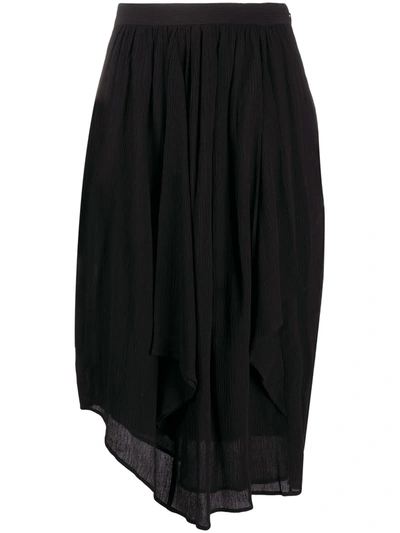 Shop Isabel Marant Draped Midi Skirt In Black