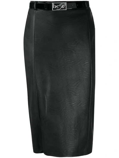 Shop Be Blumarine Belted Pencil Skirt In Black