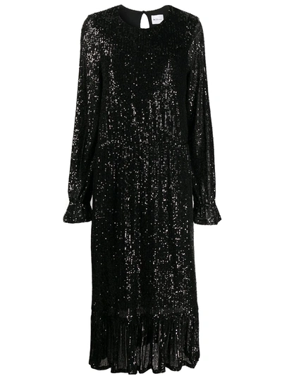 Shop Blumarine Sequin Embellished Dress In Black