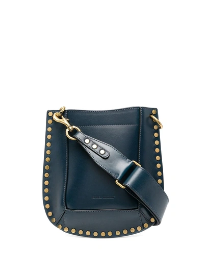Shop Isabel Marant Studded Nasko New Shoulder Bag In Blue