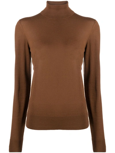 Shop Dolce & Gabbana High-neck Cashmere Jumper In Brown