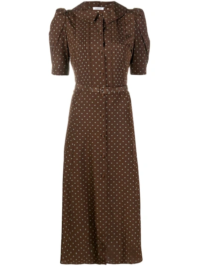 Shop P.a.r.o.s.h Polka Dot-print Midi Dress In Brown