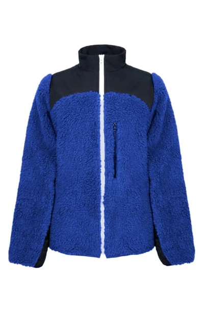 Shop Sandy Liang Rushi Fleece Jacket In Cobalt