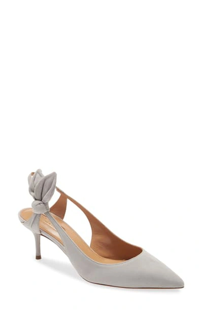 Shop Aquazzura Aquazurra Drew Pointed Toe Slingback Pump In Cool Gray