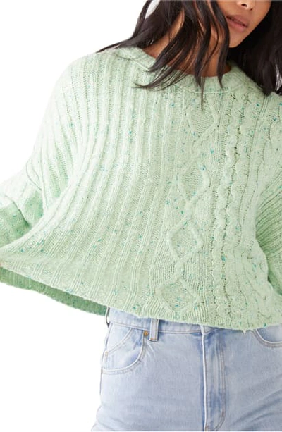 Shop Free People On Your Side Crop Sweater In Mountain Spring