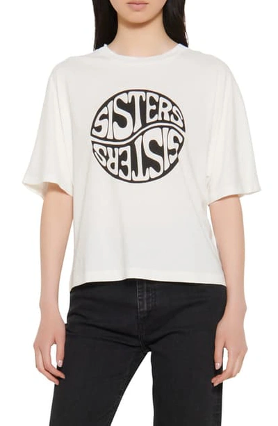 Shop Sandro Yin & Yang Sisters Graphic Tee In White