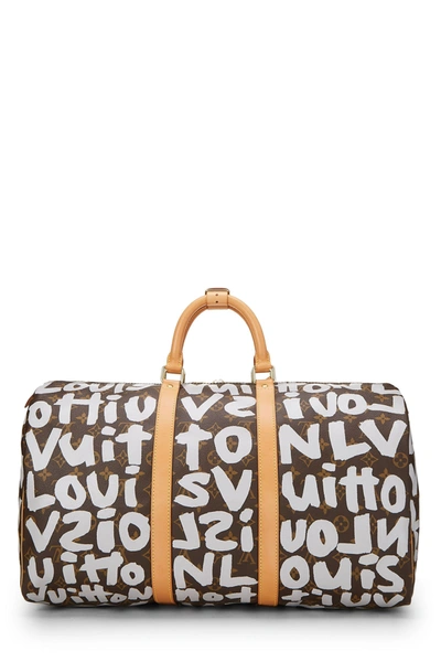 Pre-owned Louis Vuitton Stephen Sprouse X  Grey Monogram Graffiti Keepall 50