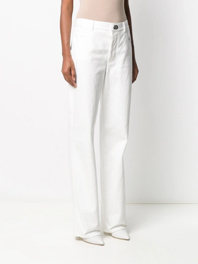 Shop Bottega Veneta Straight-leg High-waisted Jeans In White