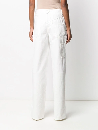 Shop Bottega Veneta Straight-leg High-waisted Jeans In White