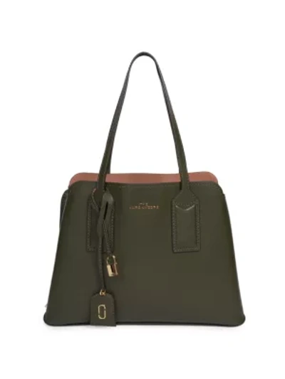 Shop The Marc Jacobs Women's The Editor Leather Satchel In Balsam Fir