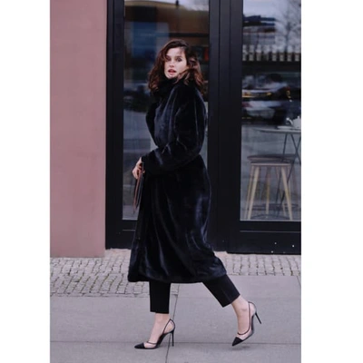 Shop Aggi Kylie Warm Black Fur Coat